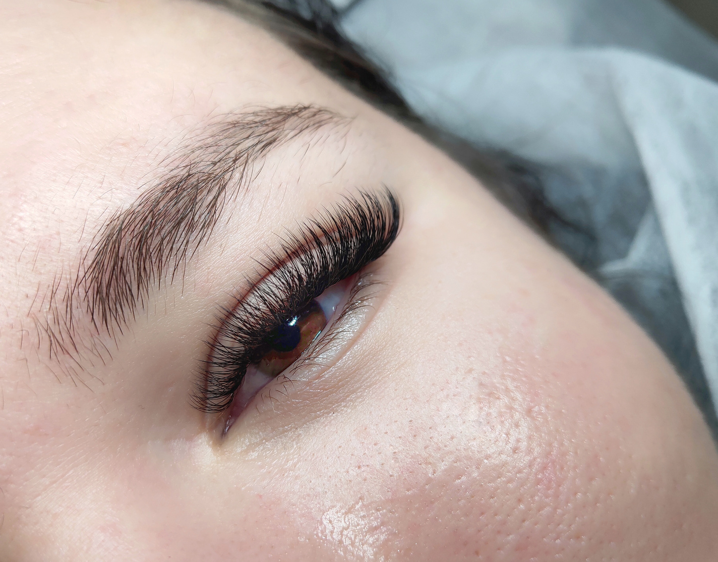 Lash Extensions Macro Hazel Eye Top View